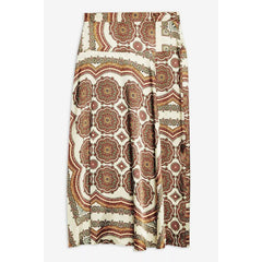 Topshop Bias Satin Paisley Print Midi Wrap Skirt