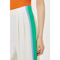 Topshop Pleated Wide Leg Crop Pants with Side Stripes