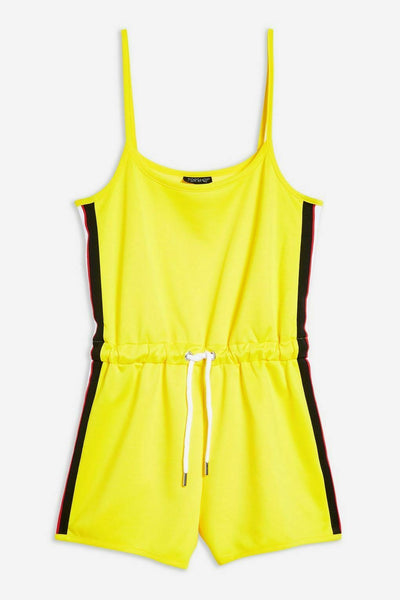 Topshop Side Stripe Summer Yellow Playsuit
