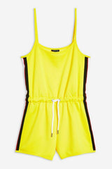 Topshop Side Stripe Summer Yellow Playsuit