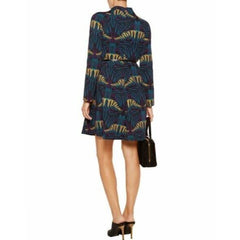 M Missoni Mini Dress Floral Print A Line Mock Neck