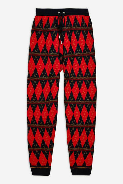 Topshop Argyle Print Knitted Jogger Pants