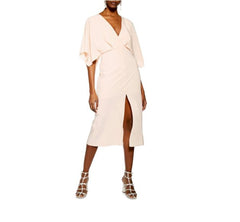 Topshop Chiffon Dress Batwing High Slit Midi Tea Dress