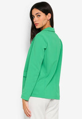 Topshop Bonded Double Breasted Open Front Green Jacket
