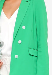 Topshop Bonded Double Breasted Open Front Green Jacket