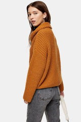 Topshop Chunky Knit Turtleneck Oversized Sweater