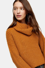 Topshop Chunky Knit Turtleneck Oversized Sweater
