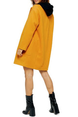 Topshop Carly Mustard Yellow Oversized Slouchy Coat