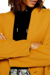 Topshop Carly Mustard Yellow Oversized Slouchy Coat