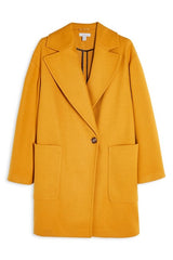 Topshop Carly Mustard Yellow Oversized Slouchy Coat
