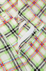 Topshop Green Gingham Print High Rise Silk Pants