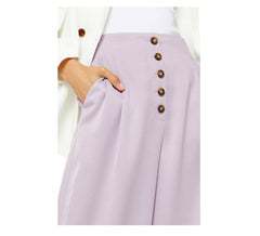 Topshop Coco Lilac Satin High Rise Button Fly Wide Leg Cropped Pants