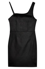 Topshop Black Faux Leather Stretch Mini Dress