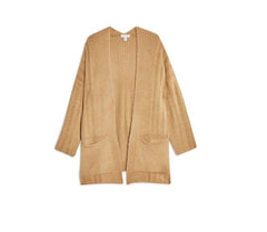 Topshop Brown Knit Open Front Oversized Sweater Cardigan