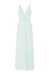 Topshop Mint Green Silver Spot Twist V Neck Maxi Dress