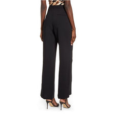 Topshop Pintuck High Waist Wide Leg Black Dress Pants