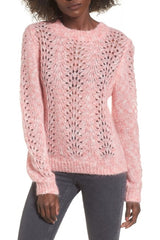 Topshop Strawberry Cream Pink Open Knit Mohair Angora Sweater