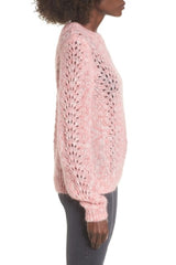 Topshop Strawberry Cream Pink Open Knit Mohair Angora Sweater