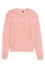 Topshop Strawberry Cream Pink Open Knit Mohair Angora Sweater