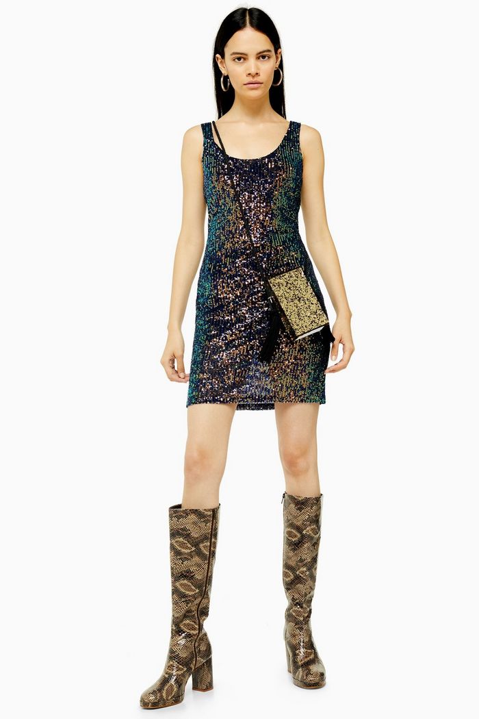 Topshop Mermaid Sequin Mini Bodycon Dress