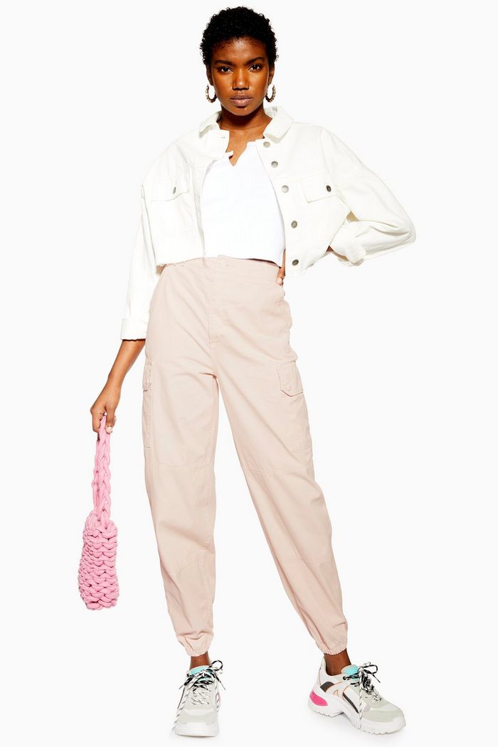 Topshop High Rise Pink Utility Cargo Pants