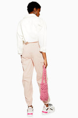 Topshop High Rise Pink Utility Cargo Pants