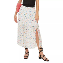 Topshop Pleated Multi Color Polka Dot Skirt