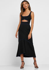 Topshop Cutout Racer Back Bodycon Fit Flare Dress
