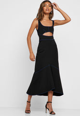 Topshop Cutout Racer Back Bodycon Fit Flare Dress