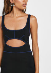 Topshop Cutout Racer Back Bodycon Fit Flare Dress