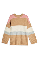 Topshop Ultra Soft Knit CrewNeck Sweater Striped Pullover