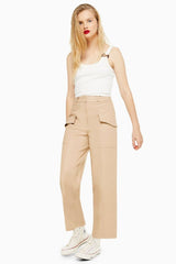 Topshop High Rise Wide Leg Cropped Utility Pants