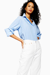 Topshop White Denim High Rise Straight Leg Retro Dad Jeans