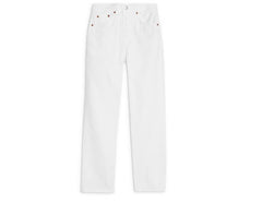Topshop White Denim High Rise Straight Leg Retro Dad Jeans