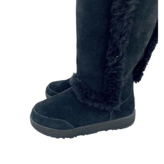 Ugg Sundance Black Suede Leather Fur Sheepskin Boots
