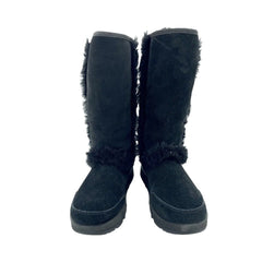Ugg Sundance Black Suede Leather Fur Sheepskin Boots