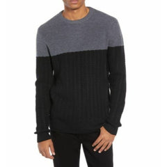 Nordstrom Signature Color Block Merino Wool Cable Knit Mens Sweater