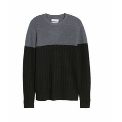Nordstrom Signature Color Block Merino Wool Cable Knit Mens Sweater