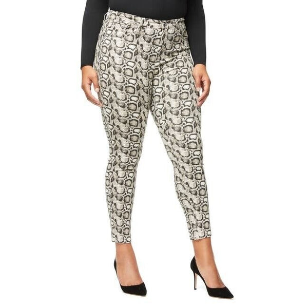 Good American Good Waist Snake Print High Rise Skinny Jeans