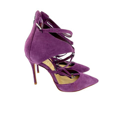 Schutz Dezi Purple Suede Leather Pointed Toe Stiletto Pumps