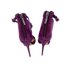 Schutz Dezi Purple Suede Leather Pointed Toe Stiletto Pumps