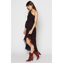 Joie Sala Asymmetrical Camo Print High Low One Shoulder Silk Dress