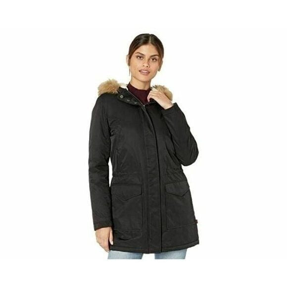 Levi's Faux Fur Trimmed Hooded Sherpa Black Parka Jacket