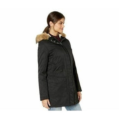 Levi's Faux Fur Trimmed Hooded Sherpa Black Parka Jacket