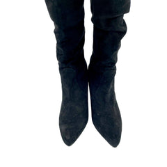 Stuart Weitzman Lafayette Knee High Black Suede Slouch Boots