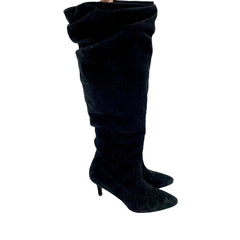 Stuart Weitzman Lafayette Knee High Black Suede Slouch Boots