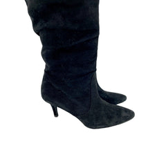 Stuart Weitzman Lafayette Knee High Black Suede Slouch Boots