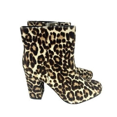 Charles David Studio Leopard Calf Hair Leather Ankle Booties