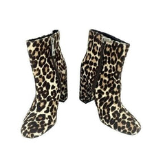 Charles David Studio Leopard Calf Hair Leather Ankle Booties