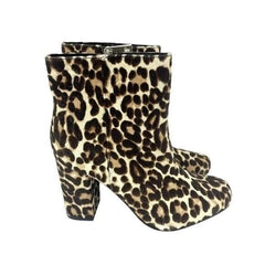 Charles David Studio Leopard Calf Hair Leather Ankle Booties